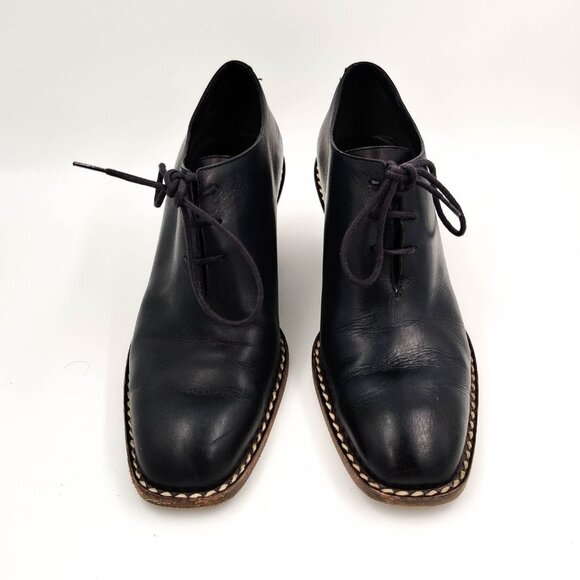 Celine Phoebe Philo Lace Up Oxford Loafer Boots in Navy 37 7 - Picture 2 of 8